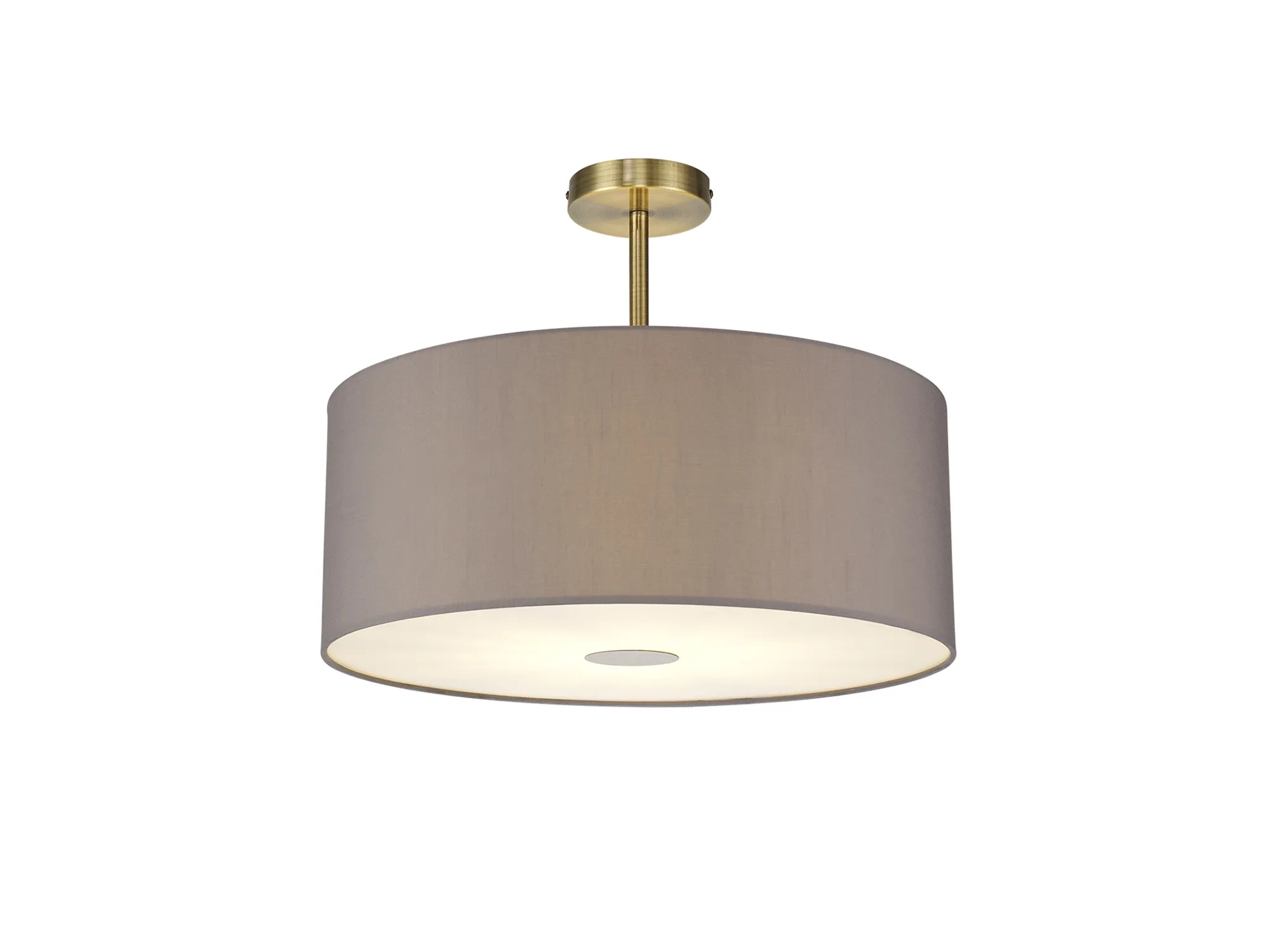 DK0190 Baymont AB GR Deco Baymont 50cm Semi Flush 1 Light Antique Brass